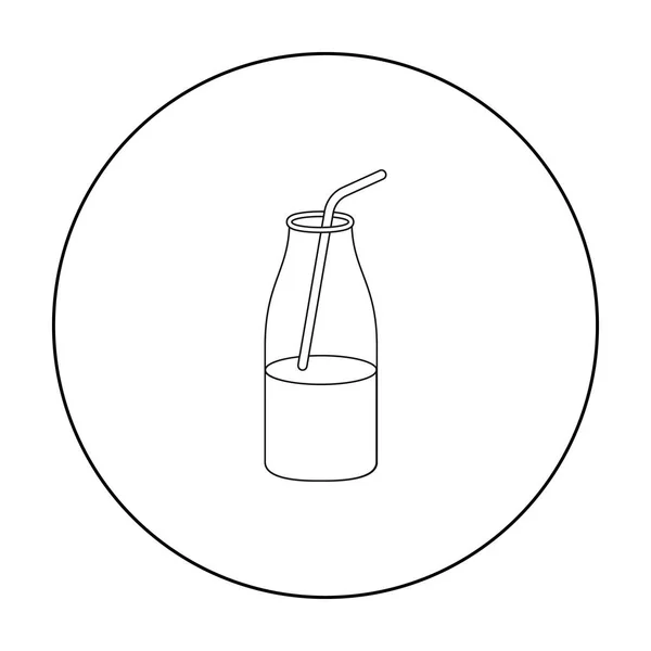 Υγρό γιαούρτι εικονίδιο διάρθρωσης. Μία bio, οικολογικό, βιολογικό προϊόν εικονίδιο από το περίγραμμα μεγάλο γάλα. — Διανυσματικό Αρχείο