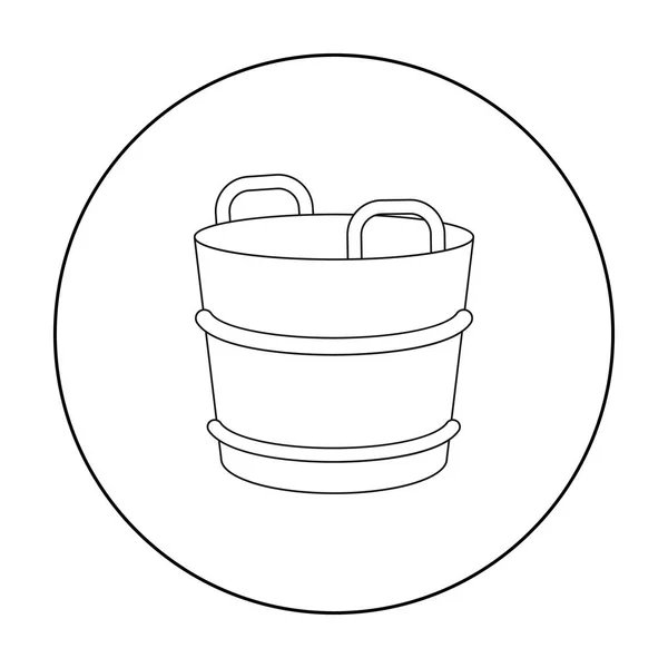 Esquema del icono del cubo de leche. Icono de un solo producto bio, ecológico y ecológico del esquema de la leche grande . — Archivo Imágenes Vectoriales