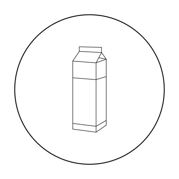 Esquema del icono de la caja de leche. Icono de un solo producto bio, ecológico y ecológico del esquema de la leche grande . — Archivo Imágenes Vectoriales