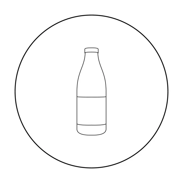 Flaschenmilch-Ikone umreißen. Single Bio-, Öko-, Bio-Produkt-Ikone aus dem großen Milchumriss. — Stockvektor