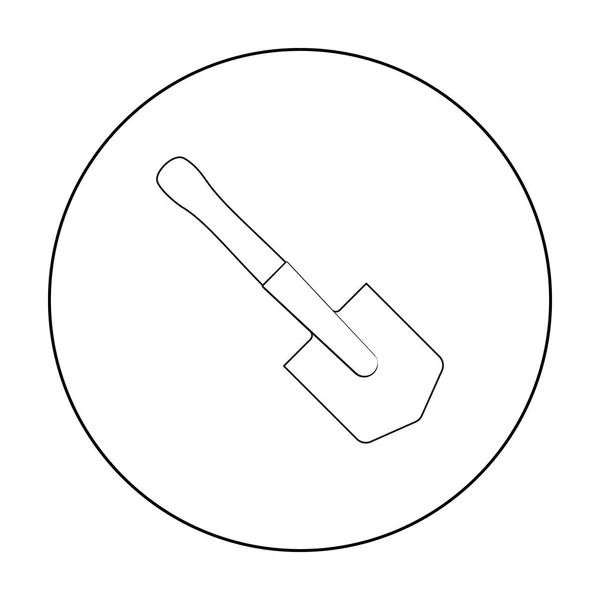 Ícone de ferramenta de entrincheiramento militar em estilo esboço isolado no fundo branco. Ilustração de vetor de estoque de símbolo militar e exército —  Vetores de Stock