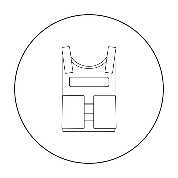 Leger kogelvrij vest pictogram in kaderstijl geïsoleerd op een witte achtergrond. Leger en leger symbool voorraad vectorillustratie — Stockvector