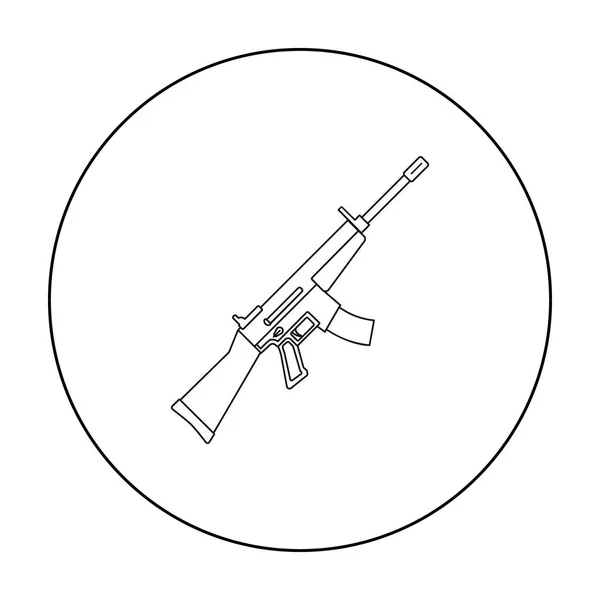 Askeri saldırı tüfeği simgesi beyaz arka plan üzerinde izole anahat tarzı. Askeri ve ordu sembol stok vektör çizim — Stok Vektör