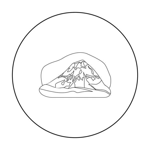 Popocatepetl simgesi beyaz arka plan üzerinde izole anahat tarzı. Meksika ülke sembol stok vektör çizim. — Stok Vektör