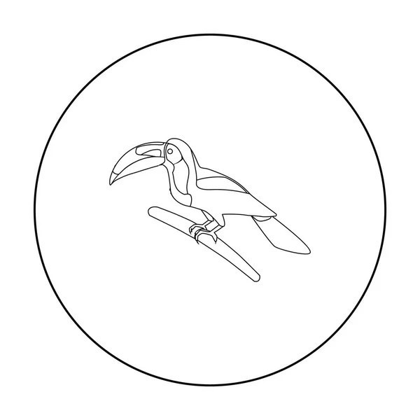 Icono de tucán de quilla mexicano en estilo de contorno aislado sobre fondo blanco. México país símbolo stock vector ilustración . — Vector de stock