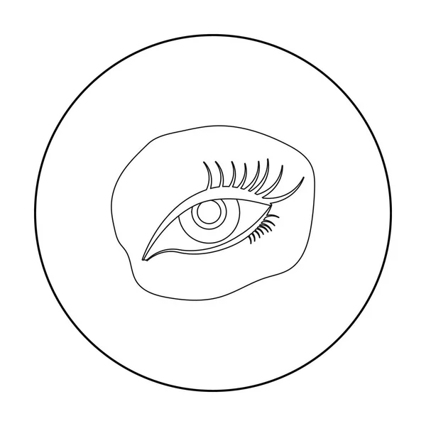 Mascara-Symbol im Umrissstil isoliert auf weißem Hintergrund. Make-up Symbolaktienvektor Illustration. — Stockvektor