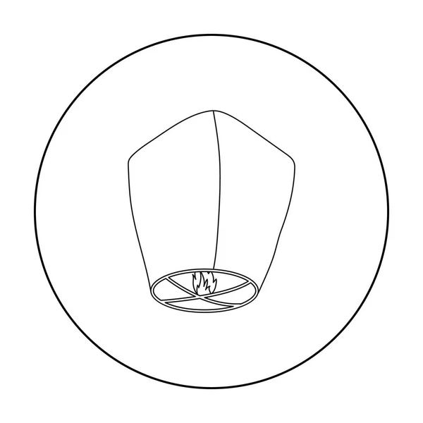 Ciel icône lanterne dans le style de contour isolé sur fond blanc. Image vectorielle du symbole de source lumineuse — Image vectorielle