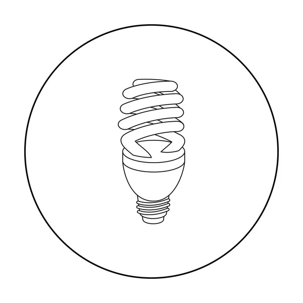 Leuchtstofflampen-Symbol im Umrissstil isoliert auf weißem Hintergrund. Lichtquelle Symbol Aktienvektor Illustration — Stockvektor