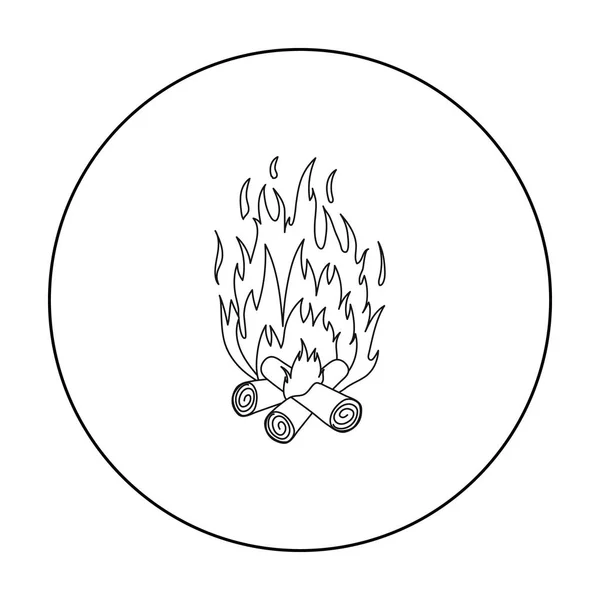 Ícone de fogueira em estilo esboço isolado no fundo branco. Fonte de luz símbolo estoque vetor ilustração — Vetor de Stock