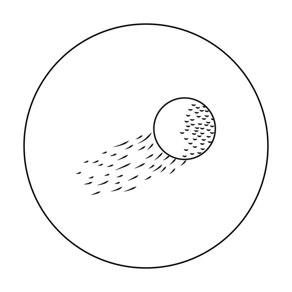 Fliegende Golfball-Ikone im Umrissstil isoliert auf weißem Hintergrund. Golf Club Symbol Aktienvektor Illustration. — Stockvektor