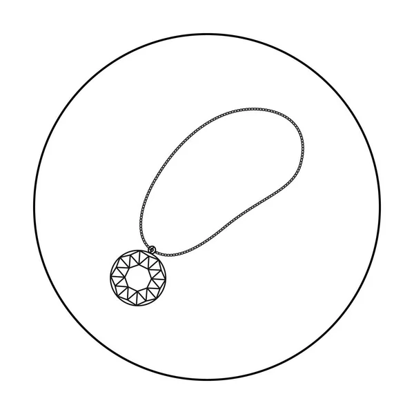Halsband med pärla ikonen i dispositionsformat isolerad på vit bakgrund. Smycken och accessoarer symbol lager vektorillustration. — Stock vektor