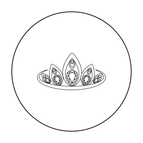 Icono de la diadema en estilo de contorno aislado sobre fondo blanco. Joyería y accesorios símbolo stock vector ilustración . — Vector de stock