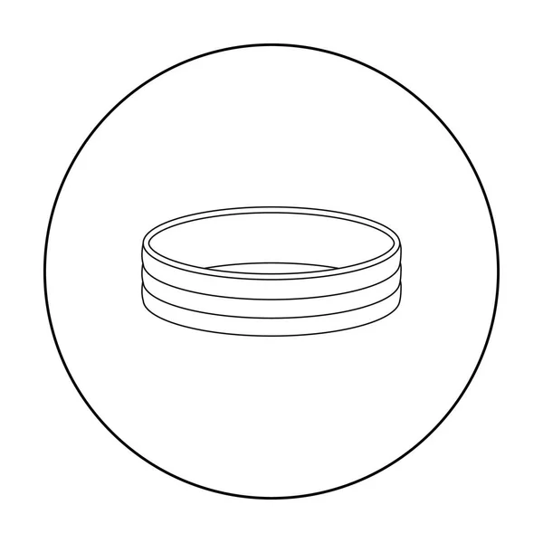 Gyllene ringen-ikonen i dispositionsformat isolerad på vit bakgrund. Smycken och accessoarer symbol lager vektorillustration. — Stock vektor