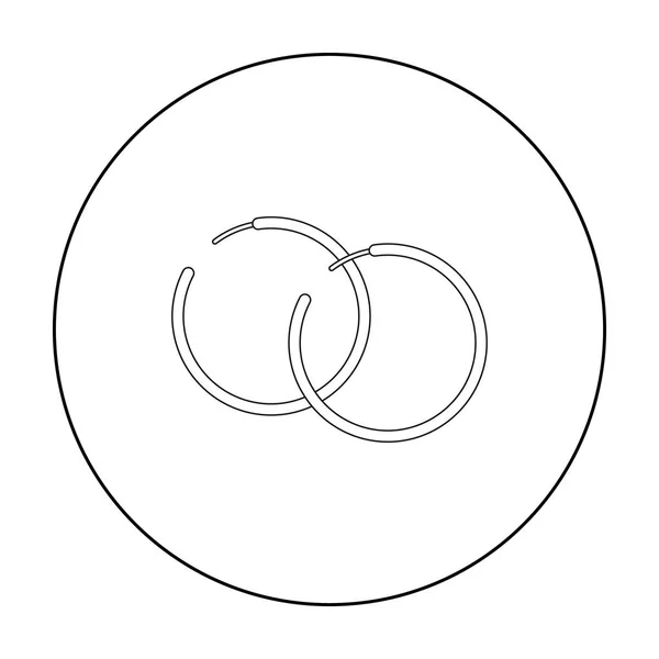 Ícone de brincos de argola em estilo esboço isolado no fundo branco. Ilustração de vetor de estoque de símbolo de jóias e acessórios . — Vetor de Stock