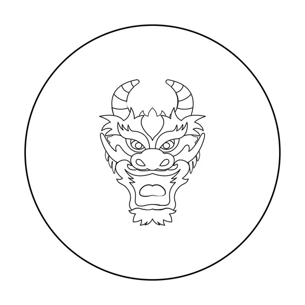 Drachensymbol im Umrissstil isoliert auf weißem Hintergrund. japan symbol stock vektor illustration. — Stockvektor