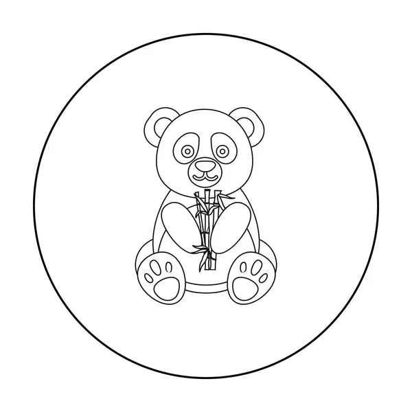 Icono de panda en estilo de contorno aislado sobre fondo blanco. Japón símbolo stock vector ilustración . — Vector de stock