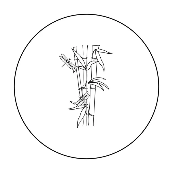 Bambu-ikonen i dispositionsformat isolerad på vit bakgrund. Japan symbol lager vektorillustration. — Stock vektor