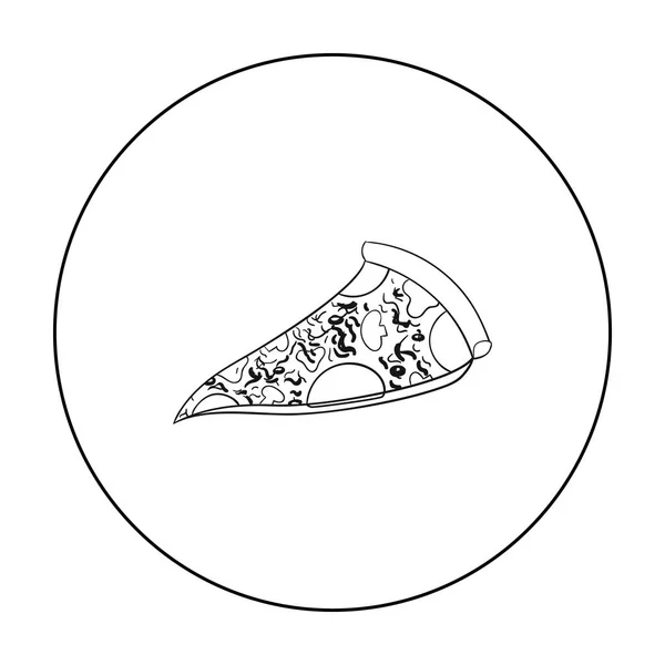 Ikony włoskiej pizzy w stylu konspektu na białym tle. Włochy kraju symbol Stockowa ilustracja wektorowa. — Wektor stockowy