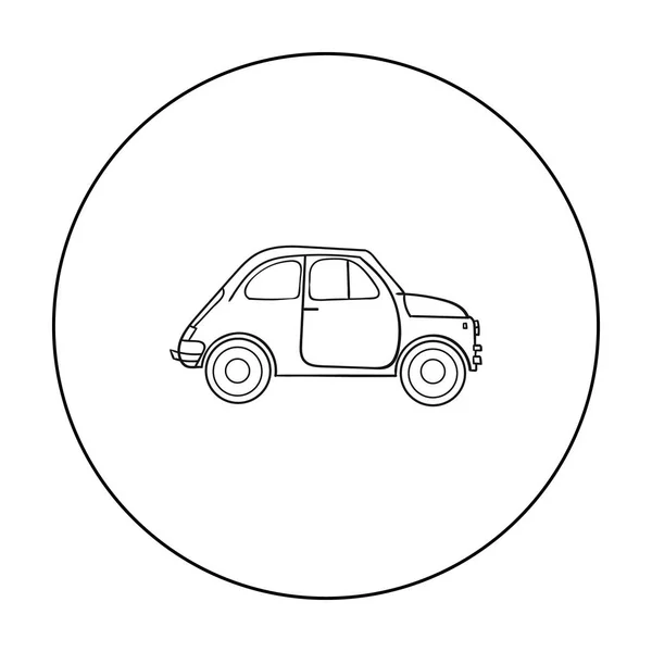 Carro retro italiano do ícone Itália em estilo esboço isolado no fundo branco. Itália país símbolo estoque vetor ilustração . — Vetor de Stock