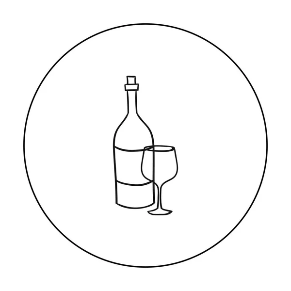 Vin italien d'Italie icône dans le style de contour isolé sur fond blanc. Italie pays symbole stock vecteur illustration . — Image vectorielle