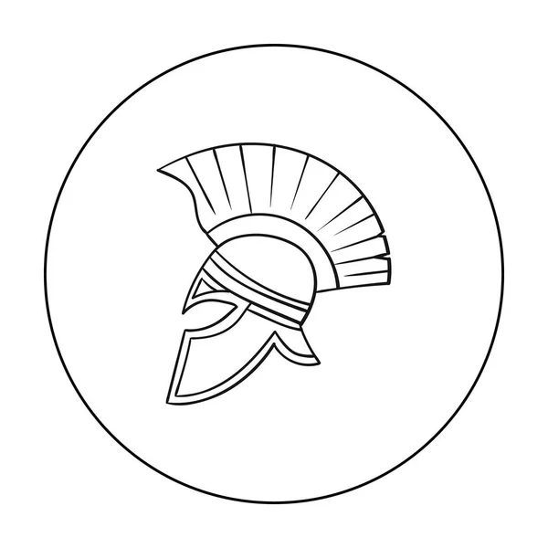 Icono de casco de soldados romanos en estilo de contorno aislado sobre fondo blanco. Italia país símbolo stock vector ilustración . — Archivo Imágenes Vectoriales