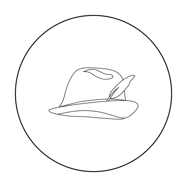 Tyrolské ikona ve stylu osnovy izolovaných na bílém pozadí. Lovecké symbol akcií vektorové ilustrace. — Stockový vektor