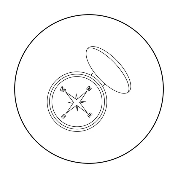 Compas-Symbol im Umrissstil isoliert auf weißem Hintergrund. Jagd Symbol Aktienvektor Illustration. — Stockvektor