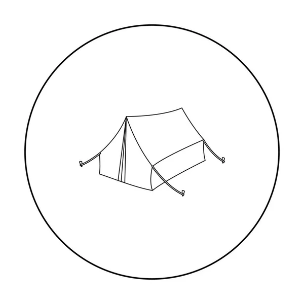 Icona tenda in stile contorno isolato su sfondo bianco. Simbolo di caccia stock illustrazione vettoriale . — Vettoriale Stock