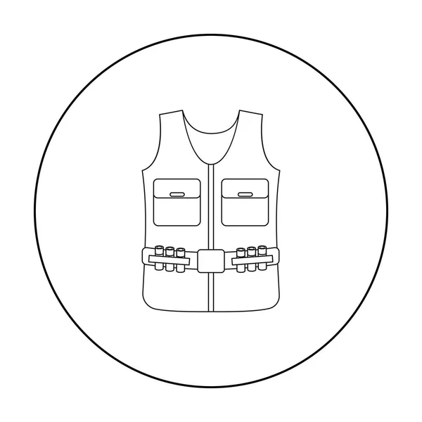 Jägerweste Symbol im Umriss Stil isoliert auf weißem Hintergrund. Jagd Symbol Aktienvektor Illustration. — Stockvektor