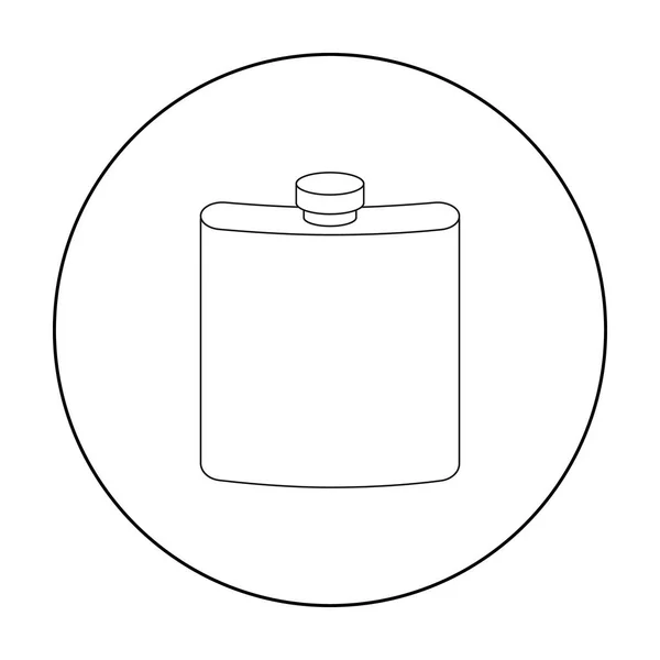 Ícone de frasco de quadril em estilo esboço isolado no fundo branco. Caçando símbolo estoque vetor ilustração . — Vetor de Stock