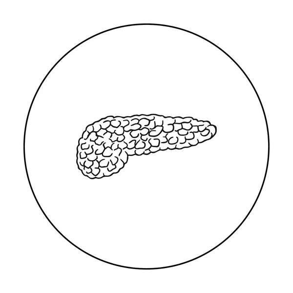Ícone de pâncreas humano em estilo esboço isolado em fundo branco. Órgãos humanos símbolo estoque vetor ilustração . — Vetor de Stock