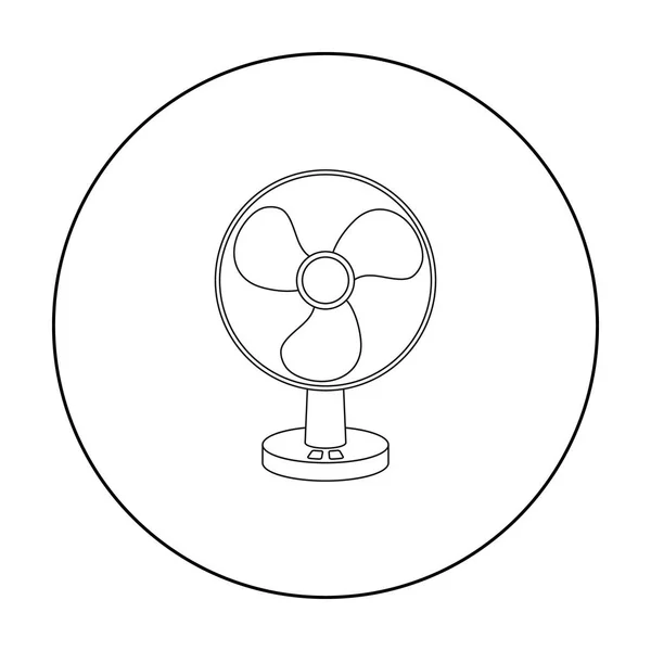 アウトライン スタイルの白い背景で隔離のファンのアイコン。家電シンボル株式ベクトル図. — ストックベクタ