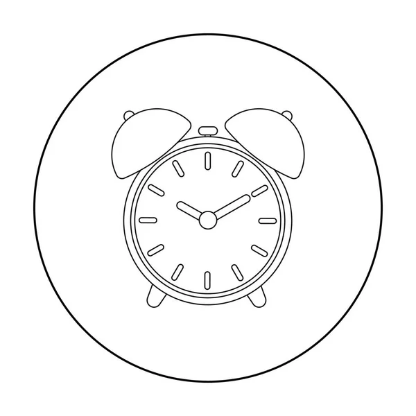 Icono de reloj despertador en estilo de contorno aislado sobre fondo blanco. Hotel símbolo stock vector ilustración . — Archivo Imágenes Vectoriales