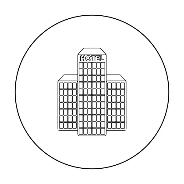 Hotelbau-Ikone im Umrissstil isoliert auf weißem Hintergrund. Arabische Emirate Symbolaktienvektor Illustration. — Stockvektor