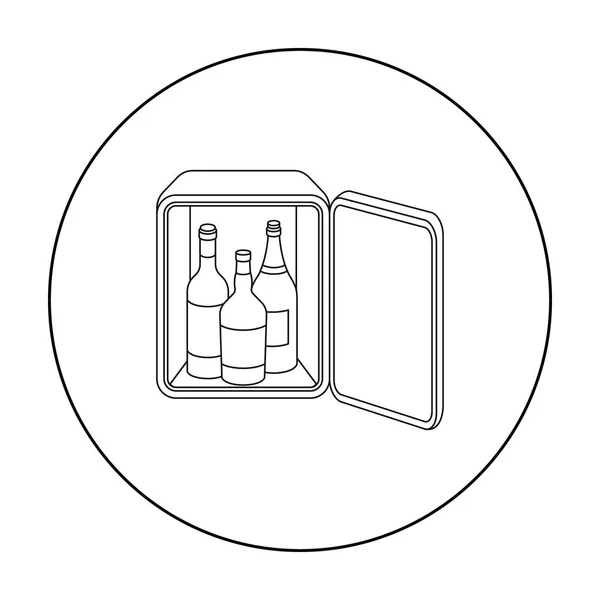 Mini bar ikony w stylu konspektu na białym tle. Hotel symbol Stockowa ilustracja wektorowa. — Wektor stockowy