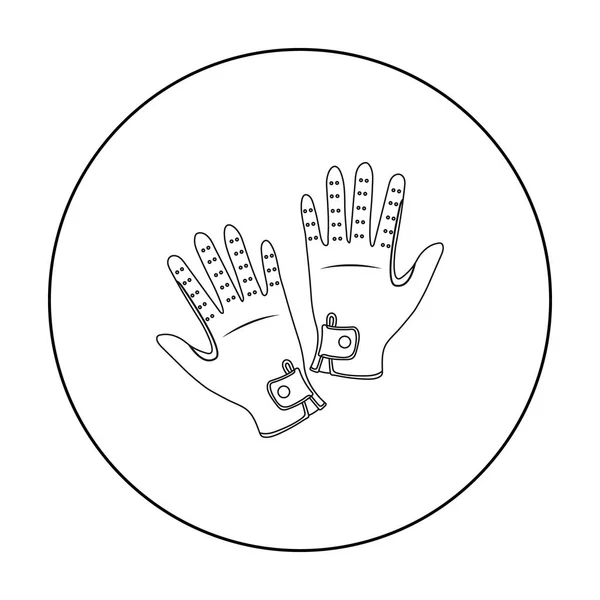 Значок перчатки жокеев в стиле контура выделен на белом фоне. Ипподром и векторная иллюстрация символов лошади . — стоковый вектор