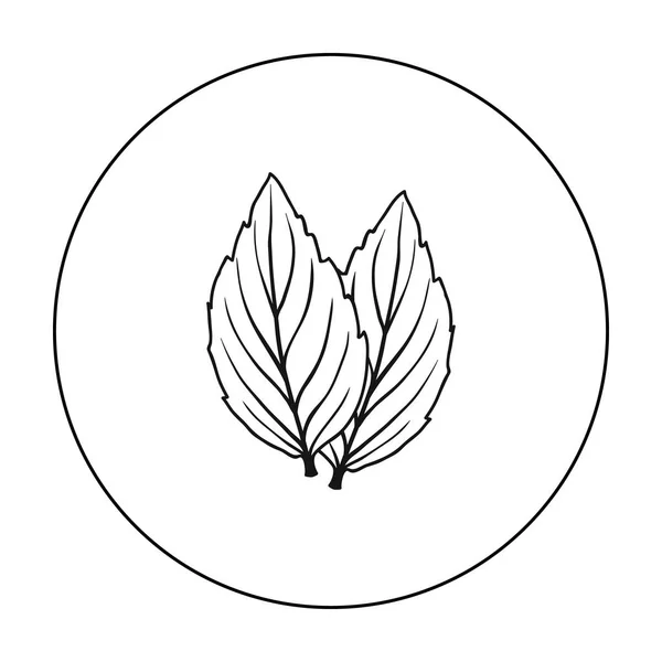 Icona di basilico viola in stile contorno isolato su sfondo bianco. Erba un simbolo spezie stock vettoriale illustrazione . — Vettoriale Stock