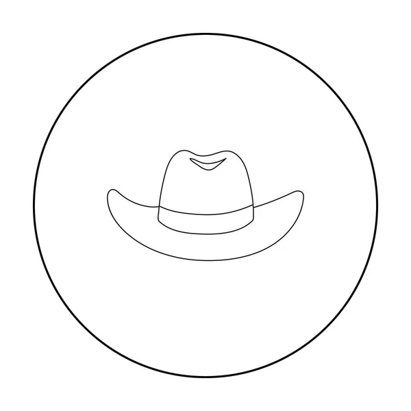 Икона ковбойской шляпы в обтекаемом стиле на белом фоне. Символические векторные иллюстрации . — стоковый вектор