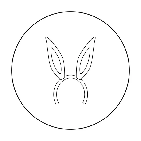 Icono de diadema de conejito en estilo de esquema aislado sobre fondo blanco. Sombreros símbolo stock vector ilustración . — Archivo Imágenes Vectoriales