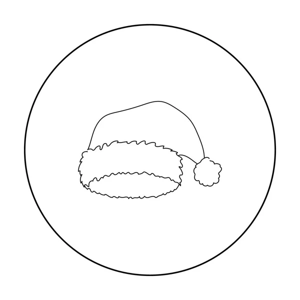 Weihnachtsmützen-Symbol im Umrissstil isoliert auf weißem Hintergrund. Hüte Symbol Aktienvektor Illustration. — Stockvektor