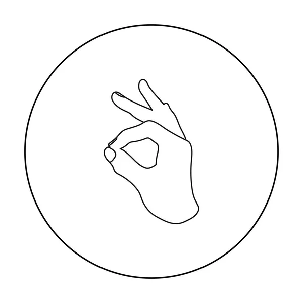 Okay Zeichen Symbol im Umrissstil isoliert auf weißem Hintergrund. Handgesten Symbol Aktienvektor Illustration. — Stockvektor