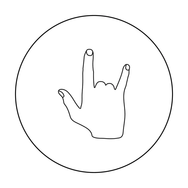 Auf weißem Hintergrund vereinzelt ein kleines Zeichen-Symbol im Umrissstil. Handgesten Symbol Aktienvektor Illustration. — Stockvektor