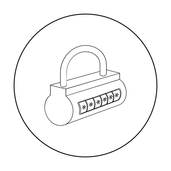 Computerpasswort-Symbol im Umrissstil isoliert auf weißem Hintergrund. Hacker und Hacking Symbol Stock Vector Illustration. — Stockvektor