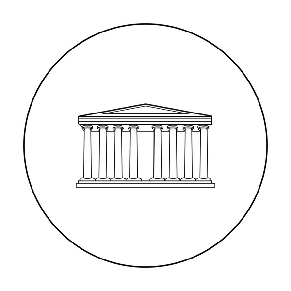 Icono de templo griego antiguo en estilo de contorno aislado sobre fondo blanco. Grecia símbolo stock vector ilustración . — Archivo Imágenes Vectoriales
