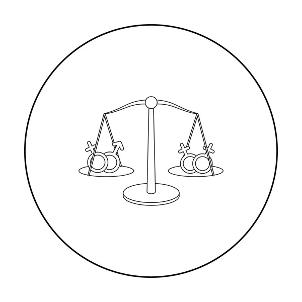 Gelijkheid pictogram overzicht. Enkele homo-icoon van de grote minderheid, homoseksuele overzicht. — Stockvector