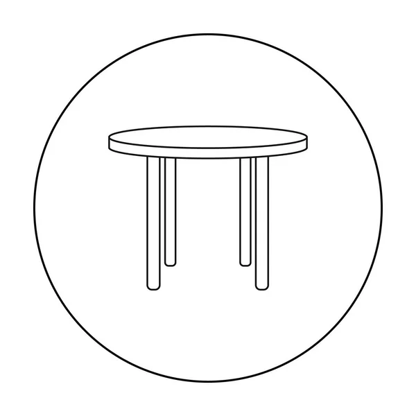 Icône de table ronde en bois de style contour isolé sur fond blanc. Meubles et intérieur de la maison symbole illustration vectorielle de stock . — Image vectorielle