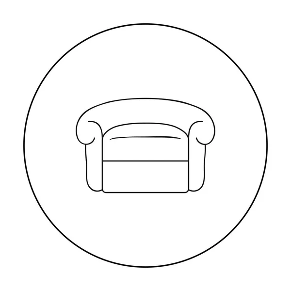 Sessel-Ikone im Umriss-Stil isoliert auf weißem Hintergrund. Möbel und Home Interior Symbol Aktienvektor Illustration. — Stockvektor