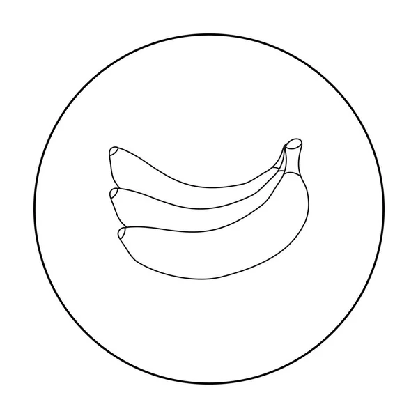 Esquema de icono de plátano. Icono de frutas singulares del esquema alimenticio . — Vector de stock