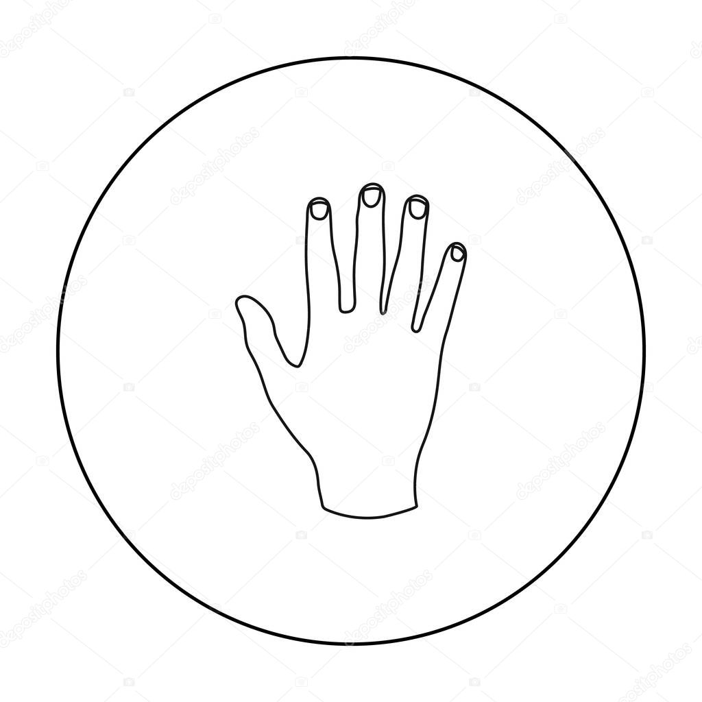 High five icon in outline style isolated on white background. Hand gestures symbol stock vector illustration.