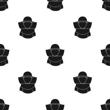 Arıcı simge siyah stil beyaz arka plan üzerinde izole içinde. Arı kovanı desen hisse senedi vektör çizim